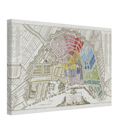 Old Map Amsterdam Distribution Of National Guard Large | Wall art Print - 30x45 cm / 12x18″ - Canvas - 