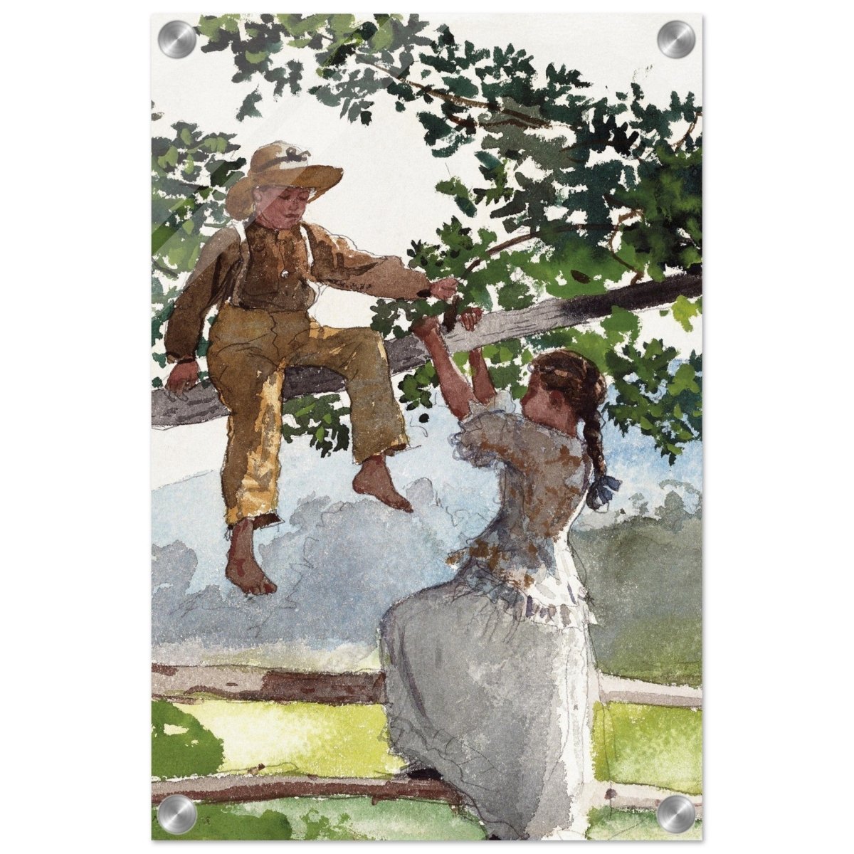 On The Fence Giclee by Winslow Homer | Vintage Nature Art wall art print - Acrylic Print - 30x45 cm / 12x18″ - 