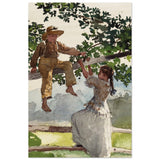 On The Fence Giclee by Winslow Homer | Vintage Nature Art wall art print - Wood Prints - 30x45 cm / 12x18″ - 