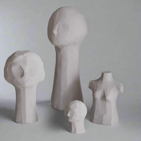 Original plaster sculpture of human body - Stand grey - 