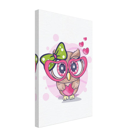 Owl You Need is Love | Kids Room Canvas Wall Art Print – Immersive Nursery Decor with Enhanced Texture - 30x45 cm / 12x18″ - Design Option 1 - 