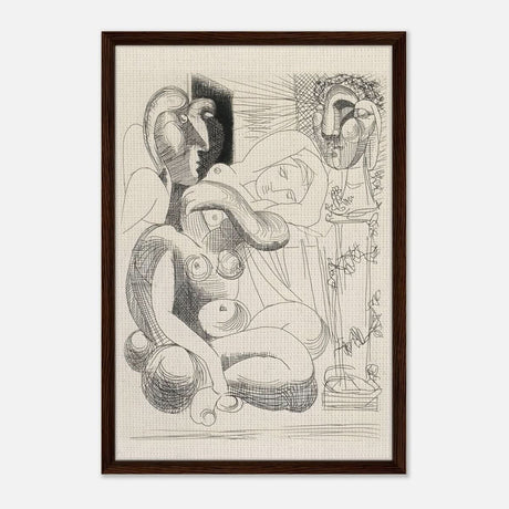 Pablo Picasso Dormeuse et sculpteurs 1933 | Vintage wall art print - Brushed Aluminum Print - 30x45 cm / 12x18″ - 