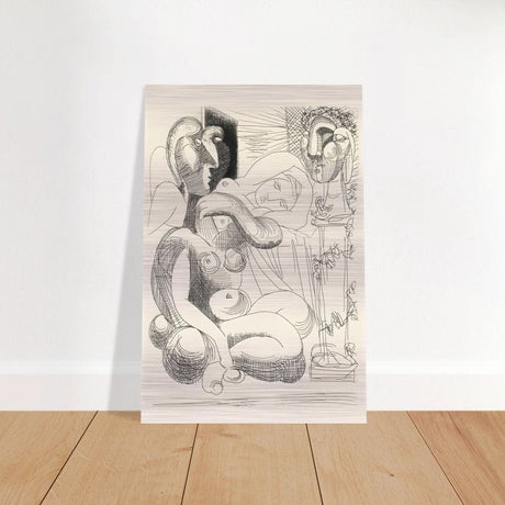 Pablo Picasso Dormeuse et sculpteurs 1933 | Vintage wall art print - Brushed Aluminum Print - 30x45 cm / 12x18″ - 