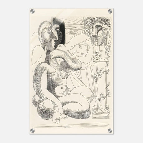 Pablo Picasso Dormeuse et sculpteurs 1933 | Vintage wall art print - Brushed Aluminum Print - 30x45 cm / 12x18″ - 