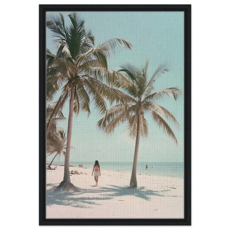 Palm Breeze Retreat | Wall art Print - 50x75 cm / 20x30″ - Framed Canvas - Black frame