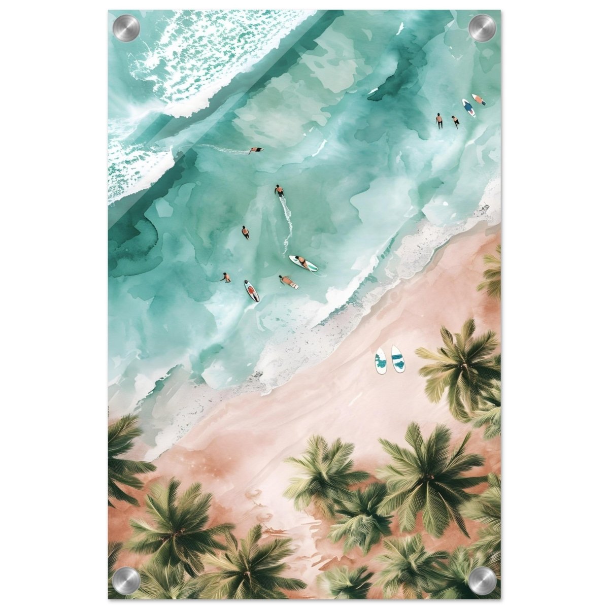 Palm - Studded Shoreline | Contemporary Coastal Art | Wall art Print - Acrylic Print - 30x45 cm / 12x18″ - 