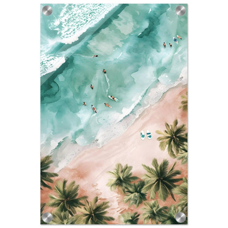 Palm - Studded Shoreline | Contemporary Coastal Art | Wall art Print - Acrylic Print - 30x45 cm / 12x18″ - 