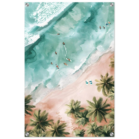 Palm - Studded Shoreline | Contemporary Coastal Art | Wall art Print - Acrylic Print - 50x75 cm / 20x30″ - 