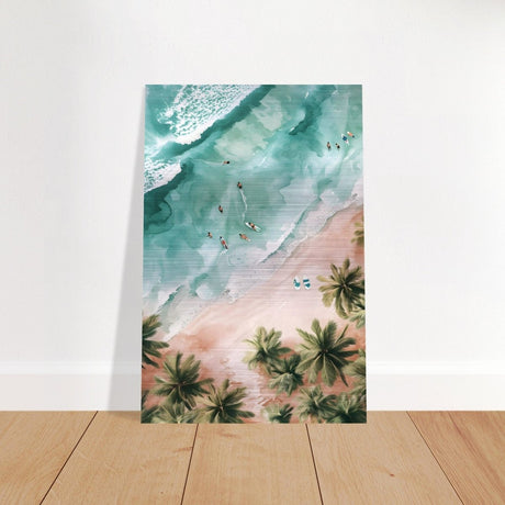 Palm - Studded Shoreline | Contemporary Coastal Art | Wall art Print - Brushed Aluminum Print - 40x60 cm / 16x24″ - 