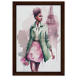 Parisian Dreams | Modern Figurative Art - Framed Canvas - 30x45 cm / 12x18″ - Dark wood frame