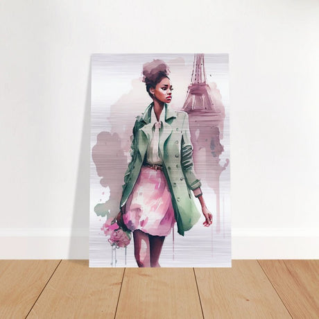 Parisian Dreams | Modern Figurative Art - Brushed Aluminum Print - 60x90 cm / 24x36″ - 