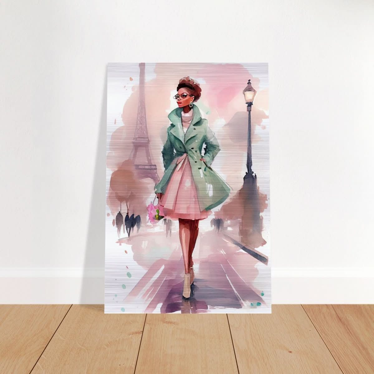 Parisian Grace | Modern Figurative Art - Brushed Aluminum Print - 50x75 cm / 20x30″ - 