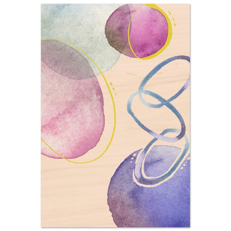 Pastel Harmony Abstract | Wall art Print - 30x45 cm / 12x18″ - Wood Prints - 