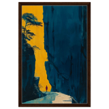 Path of Solitude – Modern Scenic Wall Art - Framed Canvas - 50x75 cm / 20x30″ - Dark wood frame