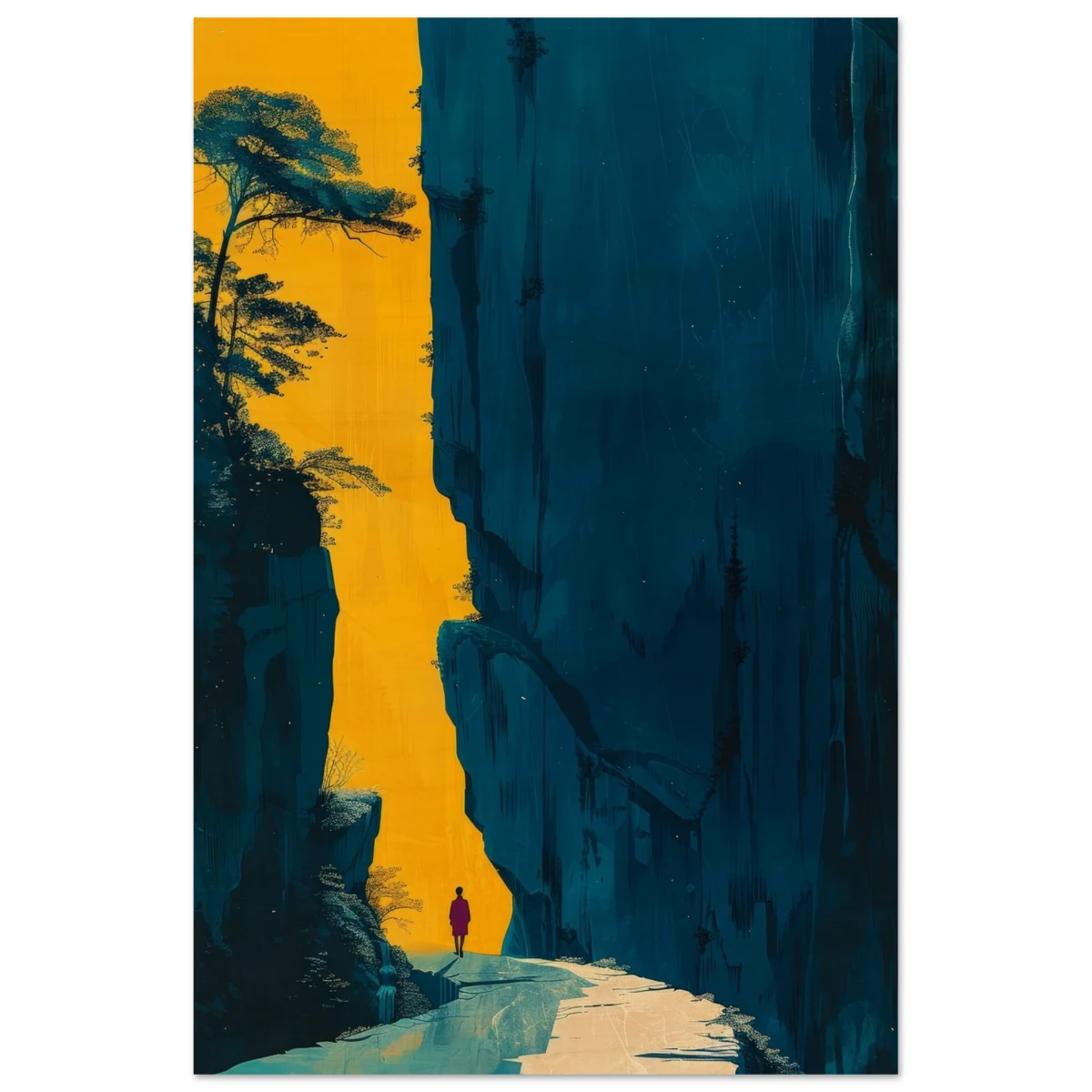 Path of Solitude – Modern Scenic Wall Art - Wood Prints - 20x30 cm / 8x12″ - 