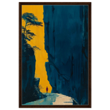 Path of Solitude – Modern Scenic Wall Art - Framed Canvas - 60x90 cm / 24x36″ - Dark wood frame