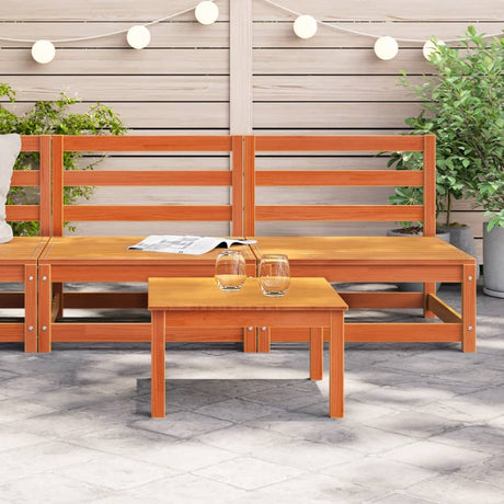 Patio Sofas Armless 2 pcs Wax Brown 27.6"x27.6"x26.4" Solid Wood Pine - 