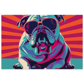 Paws & Pop – Retro Bulldog Swagger Vibes | Wall Art Print - Fine Art Poster - 60x90 cm / 24x36″ - 