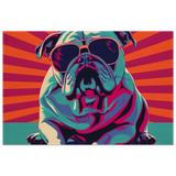 Paws & Pop – Retro Bulldog Swagger Vibes | Wall Art Print - Wood Prints - 20x30 cm / 8x12″ - 