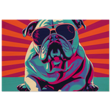 Paws & Pop – Retro Bulldog Swagger Vibes | Wall Art Print - Wood Prints - 60x90 cm / 24x36″ - 