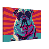 Paws & Pop – Retro Bulldog Swagger Vibes | Wall Art Print - Canvas - 30x45 cm / 12x18″ - 