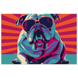 Paws & Pop – Retro Bulldog Swagger Vibes | Wall Art Print - Fine Art Poster - 40x60 cm / 16x24″ - 