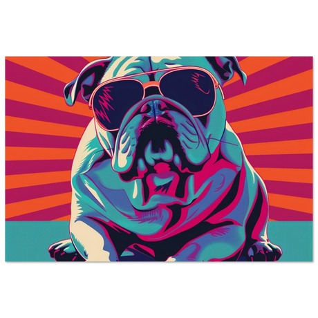Paws & Pop – Retro Bulldog Swagger Vibes | Wall Art Print - Fine Art Poster - 40x60 cm / 16x24″ - 
