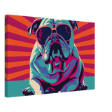 Paws & Pop – Retro Bulldog Swagger Vibes | Wall Art Print - Canvas - 40x60 cm / 16x24″ - 