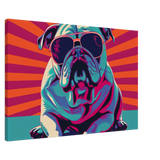 Paws & Pop – Retro Bulldog Swagger Vibes | Wall Art Print - Canvas - 60x90 cm / 24x36″ - 