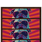 Paws & Pop – Retro Bulldog Swagger Vibes | Wall Art Print - Framed Canvas - 40x60 cm / 16x24″ - Dark wood frame