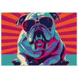 Paws & Pop – Retro Bulldog Swagger Vibes | Wall Art Print - Fine Art Poster - 70x100 cm / 28x40″ - 