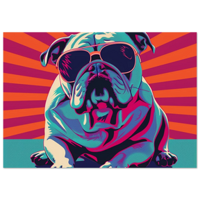 Paws & Pop – Retro Bulldog Swagger Vibes | Wall Art Print - Fine Art Poster - 70x100 cm / 28x40″ - 