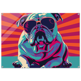 Paws & Pop – Retro Bulldog Swagger Vibes | Wall Art Print - Acrylic Print - 70x100 cm / 28x40″ - 