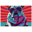 Paws & Pop – Retro Bulldog Swagger Vibes | Wall Art Print - Fine Art Poster - 30x45 cm / 12x18″ - 