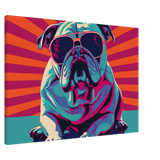 Paws & Pop – Retro Bulldog Swagger Vibes | Wall Art Print - Canvas - 70x100 cm / 28x40″ - 