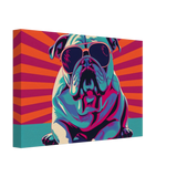 Paws & Pop – Retro Bulldog Swagger Vibes | Wall Art Print - Canvas - 20x30 cm / 8x12″ - 