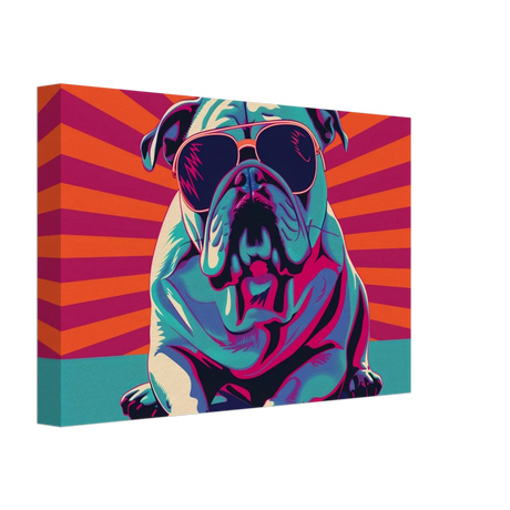 Paws & Pop – Retro Bulldog Swagger Vibes | Wall Art Print - Canvas - 20x30 cm / 8x12″ - 
