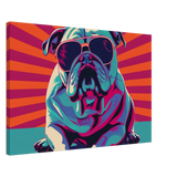 Paws & Pop – Retro Bulldog Swagger Vibes | Wall Art Print - Canvas - 50x75 cm / 20x30″ - 
