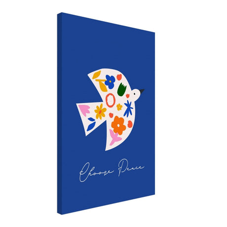 Peaceful Bloom Dove | modern minimalist art print - Canvas - 40x60 cm / 16x24″ - 