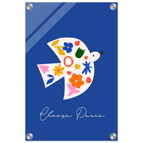 Peaceful Bloom Dove | modern minimalist art print - Acrylic Print - 30x45 cm / 12x18″ - 