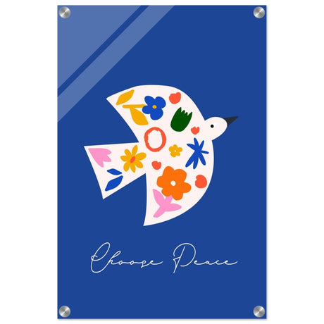 Peaceful Bloom Dove | modern minimalist art print - Acrylic Print - 40x60 cm / 16x24″ - 