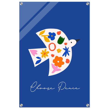 Peaceful Bloom Dove | modern minimalist art print - Acrylic Print - 50x75 cm / 20x30″ - 