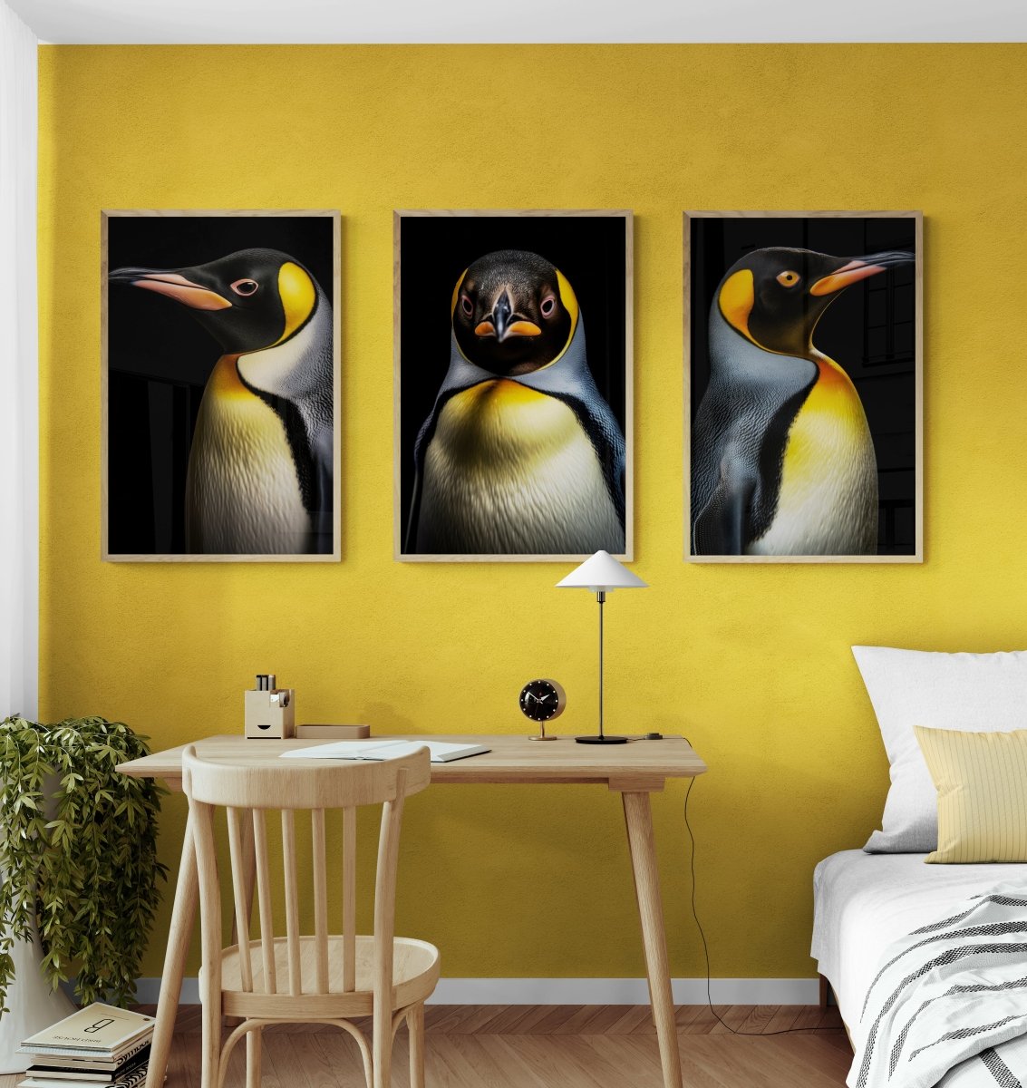 Penguin Perspectives Trio: Figurative Set - Canvas - 30X45 CM / 12X18″ - 
