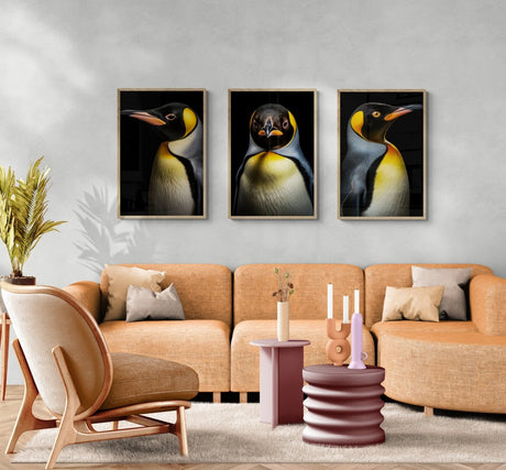 Penguin Perspectives Trio: Figurative Set - Canvas - 30X45 CM / 12X18″ - 