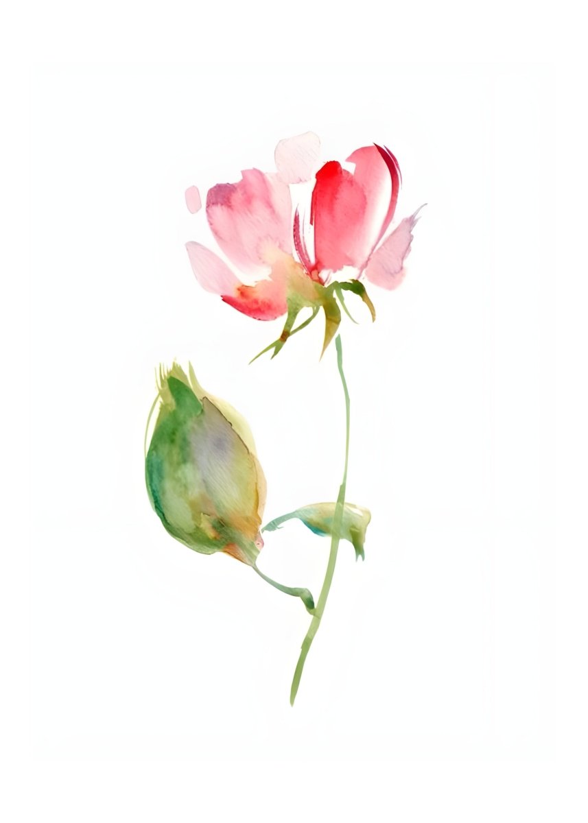"Petal Reverie" |V02|– Soft Bloom Botanical Series | Wall Art Print | 6 Design Options - 20x30 cm / 8x12" - Design Option 1 - Canvas