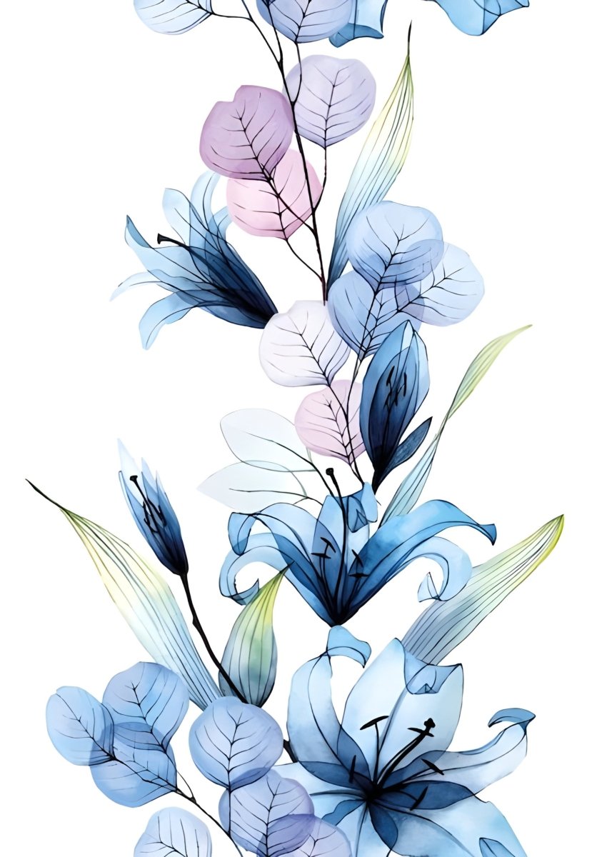 "Petal Reverie" |V02|– Soft Bloom Botanical Series | Wall Art Print | 6 Design Options - 20x30 cm / 8x12" - Design Option 2 - Canvas
