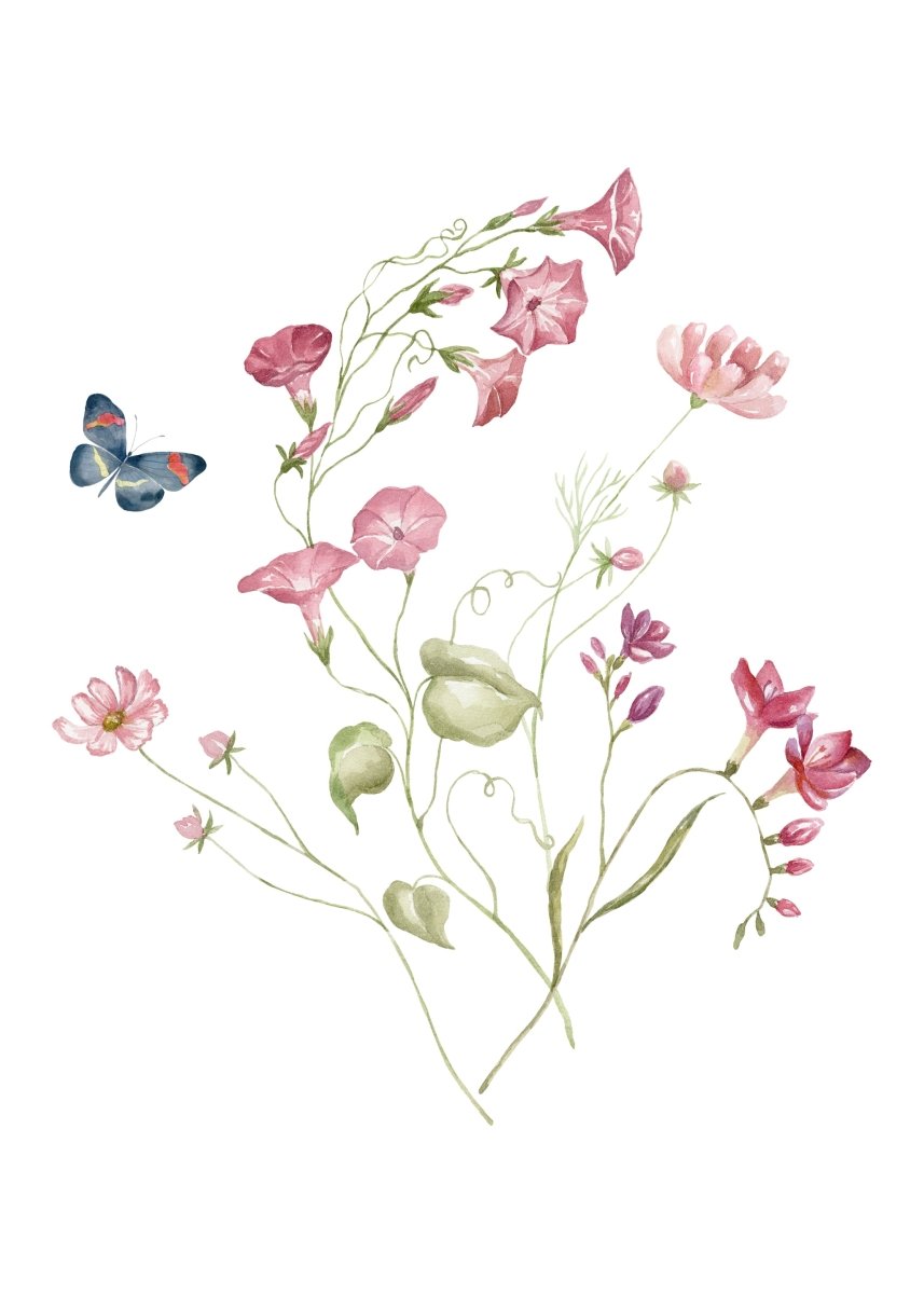 "Petal Reverie" |V03|– Soft Bloom Botanical Series | Wall Art Print | 5 Design Options - 20x30 cm / 8x12" - Design Option4 - Canvas
