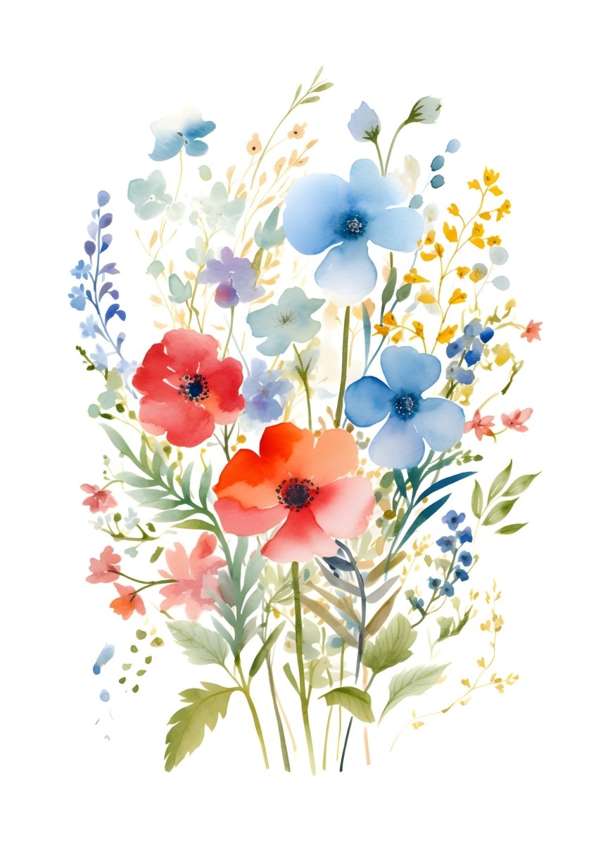 "Petal Reverie" |V03|– Soft Bloom Botanical Series | Wall Art Print | 5 Design Options - 20x30 cm / 8x12" - Design Option 1 - Canvas