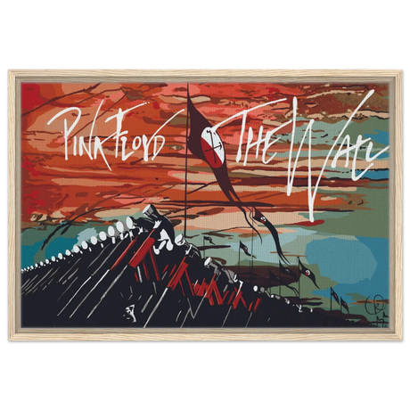 Pink Floyd – Breaking the Wall | A Tribute to Psychedelic Rock & Surrealism - 50x75 cm / 20x30″ - Framed Canvas - Wood frame