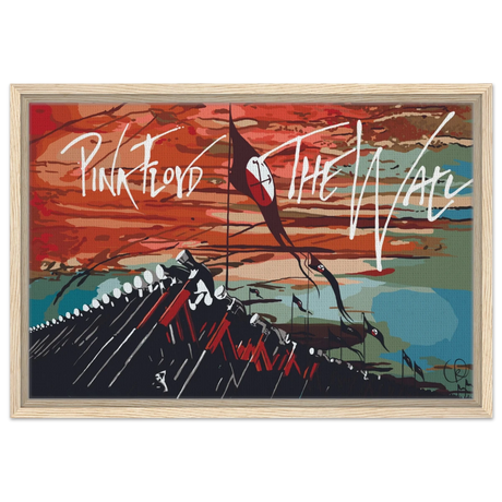 Pink Floyd – Breaking the Wall | A Tribute to Psychedelic Rock & Surrealism - 40x60 cm / 16x24″ - Framed Canvas - Wood frame